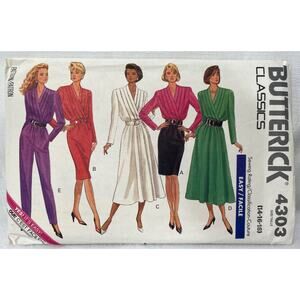 Vintage Sewing Patterns Uncut Butterick #4303 Dress Jumpsuit Multi-Sizes 14-18